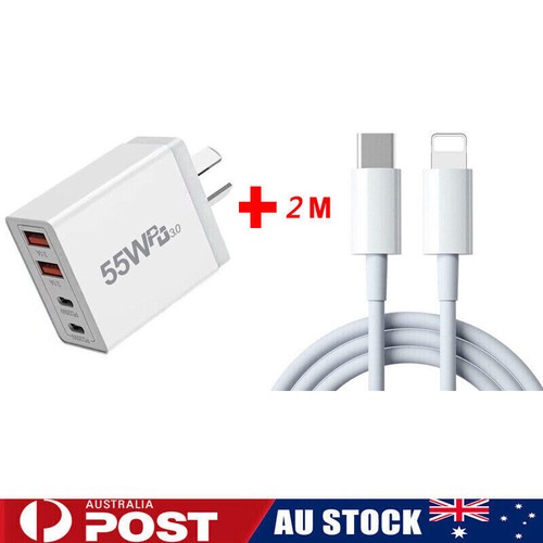 55W 4 Port USB-C PD Fast Charging Wall USB C Charger Power Adapter Type-C Brick - Picture 28 of 38