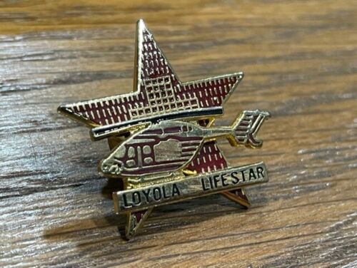 Loyola University Medical Center Lifestar Helicopter Metal Goldtone Pin Vintage - Picture 3 of 8