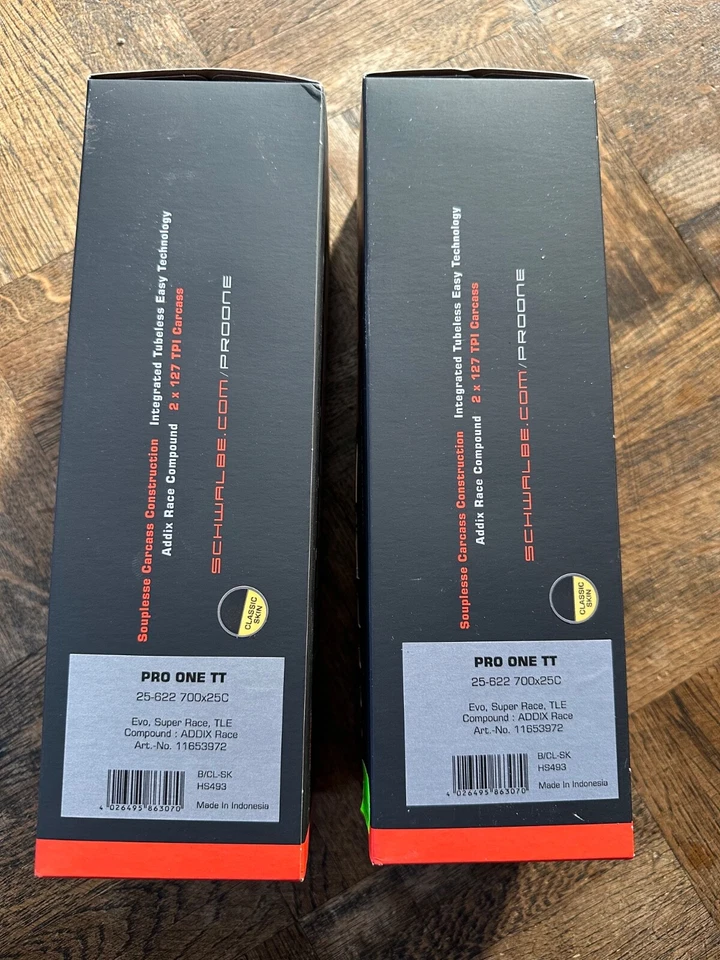  2 Stk. Schwalbe Pro One TT Neu 25x700 Schwarz/Besch