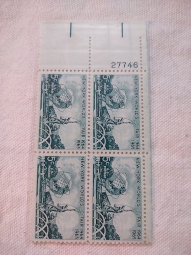 US Plate Block of 4. Scott #1244 5c New York World's Fair.  MNH OG