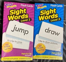     NiB Sight Words Level 2-3 Skill Prep/Drill Flash Cards 96 cards Each TREND