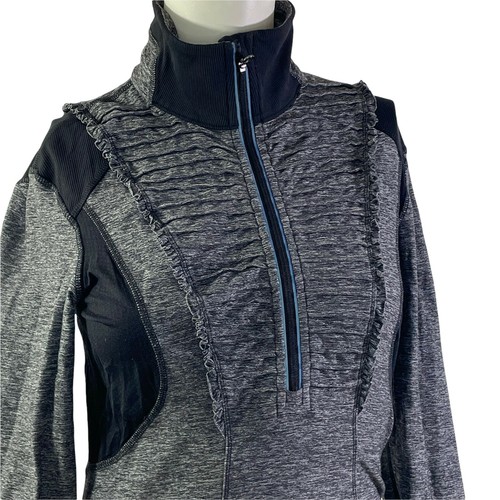 Chaqueta de yoga Lululemon manga larga gris negra ropa activa 1/2 cremallera manos frías - Imagen 3 de 12