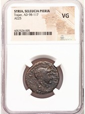Syria SELEUCIA PIERIA  98-117 AD  TRAJAN  AE25   NGC VG