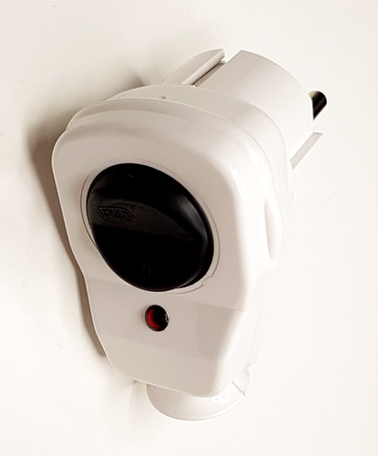 Stecker Schaltbar Schuko Winkelstecker 2xSchaltung Gummiwippe IP40 Feuchtraum - Bild 16 von 26