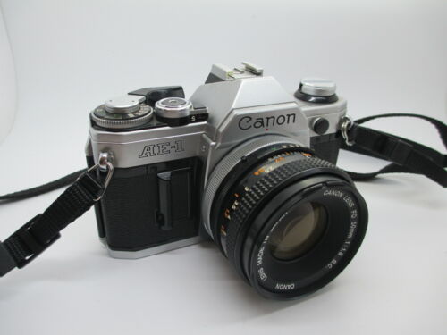 Canon AE-1 35mm SLR Film Camera with Canon 50mm f/1.8 FD Lens - WORKING PERFECT! - Picture 1 of 6