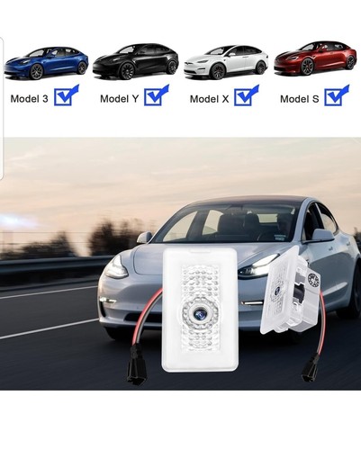 4 Stck. Autotür Logo Leuchten kompatibel mit Tesla, ultrahelles Geisterschattenlicht - Bild 2 von 5