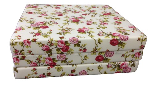 Shikibuton dreifach faltbare Schaumstoffbetten, faltbare Matten, Kissen, Sitze 3x27x75, rosaweiß - Bild 1 von 4