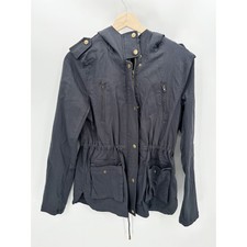 Eden Society Jacket Women Small Charcoal Black Full Zip Button Snap Long Sleeve