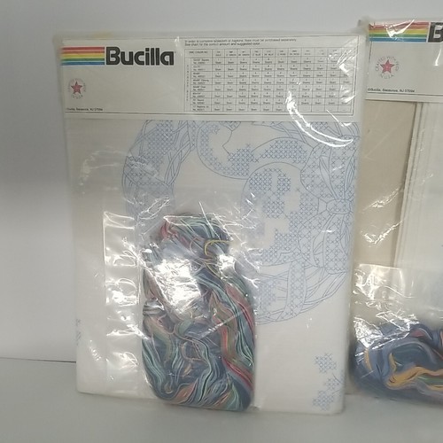 Bucilla Stitchery Country Wreaths Stamped Cross Stitch Tablecloth 60x90 & Napkin - Picture 9 of 12