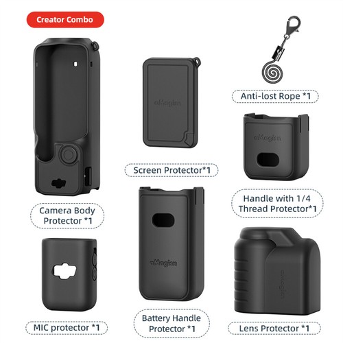 For DJI Osmo Pocket 3 Silicone Screen/Lens /Body/ Battery Handle Protective Case - Picture 13 of 23