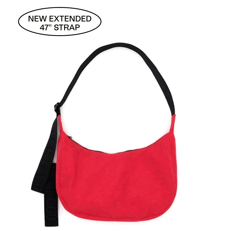 BAGGU ミディアムナイロンクレセントバッグ コラボ Baggu Medium Nylon Crescent Bag, Crossbody Handbag, Black