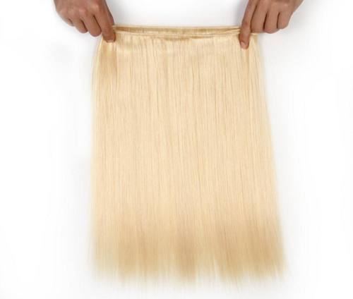 613 Blonde 1-3 Bundles Brazilian Straight Virgin Remy Human Hair Extensions Weft - Bild 11 von 12