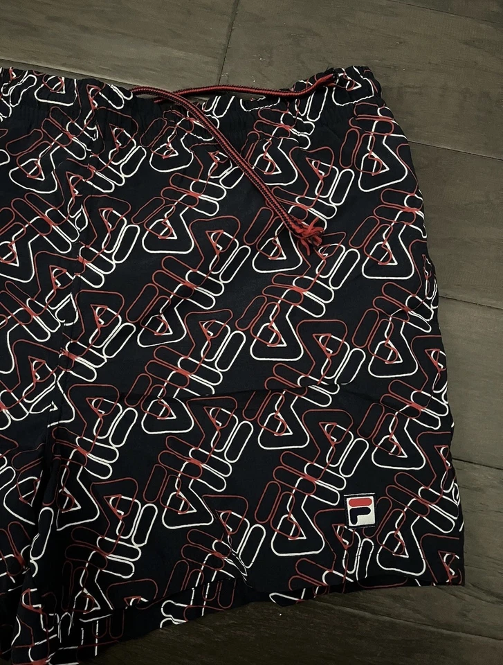 Pantalones Cortos De Colección Fila Para Hombres Estampado Completo Logo XL Azul Rojo Blanco Foto 2 de 4