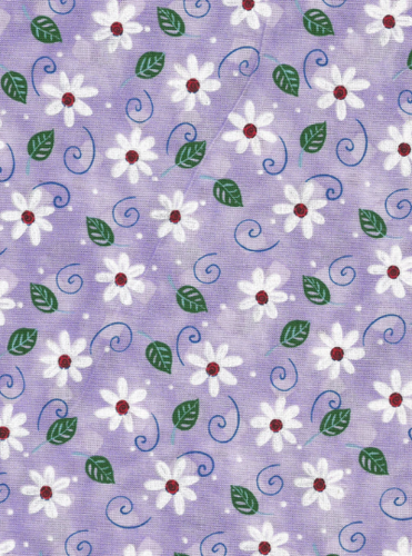 IMAGINE - Purple Quilting Fabric Daisies w Ladybug Center /MARCUS BROTHERS BTY - Picture 4 of 4