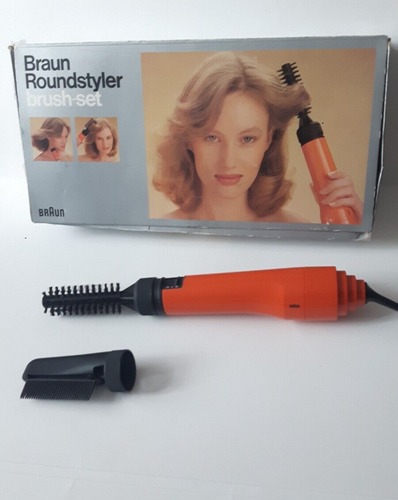 Braun Heißluftstyler 700W Rundstyler Lockenbürste Set 2 Aufsätze Vintage