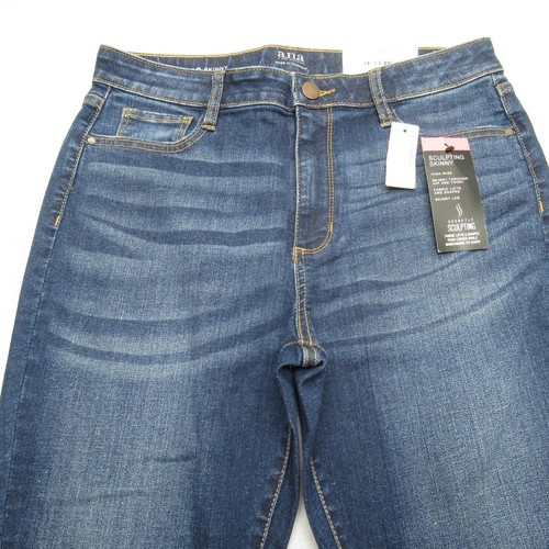 ANA Eclipse Jeans Womens 10 Skinny Mid Rise Great Fade Whiskering 30x30 NEW - Picture 4 of 16