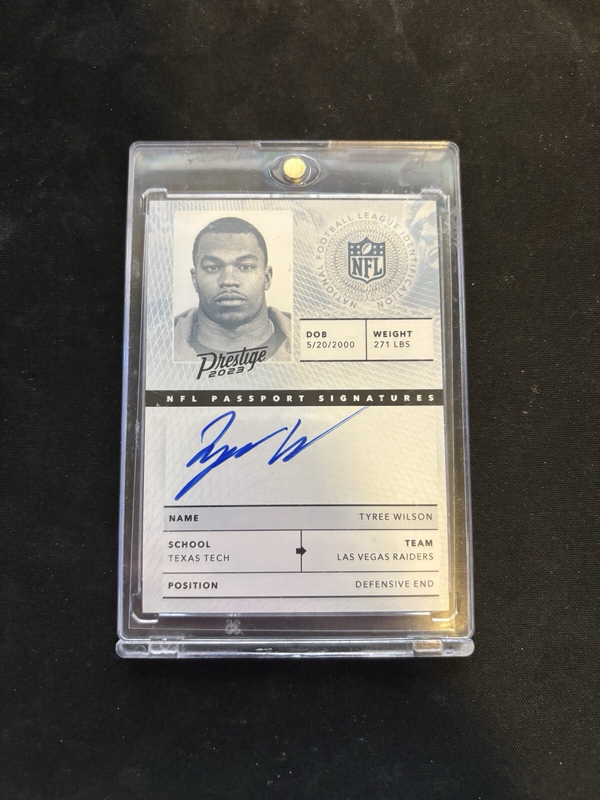 2023 Panini Prestige NFL Passport Signatures Tyree Wilson #NPS-TW Rookie Auto RC