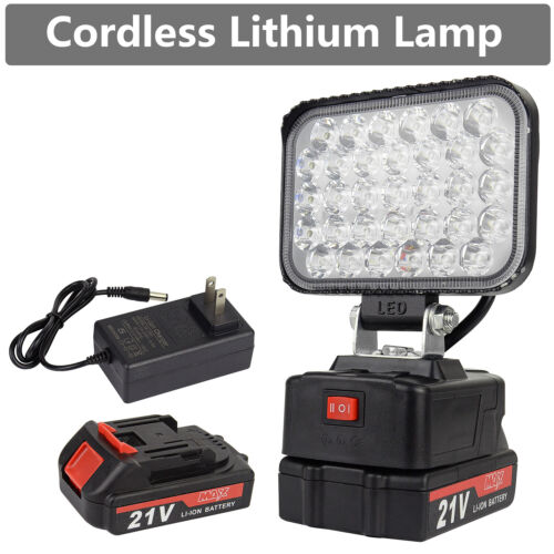 1800LM Cordless Work Light Outdoor Rechargeable Work Lamp Portable + 2 Batteries - Picture 5 of 12