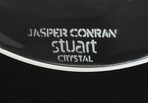 PAIR JASPER CONRAN STUART CRYSTAL WINE GOBLETS GLASSES ICE PATTERN RETIRED - Picture 9 of 9