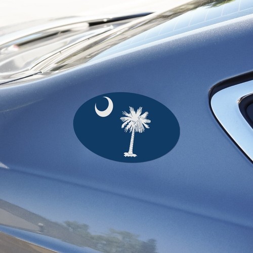 South Carolina State Flag Car Euro Oval Magnet - Picture 3 of 3
