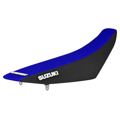2000-2024 SUZUKI DRZ 400 400S 400E 400SM Grippy SEAT COVER BLk/Blue Top LOGO #70