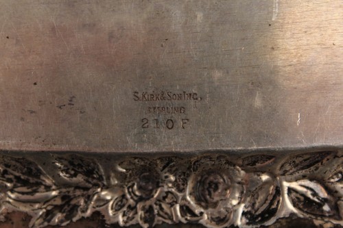 Vintage Hand Decorated S. Kirk & Son Inc Sterling Silver Tray Engraved - Picture 3 of 4