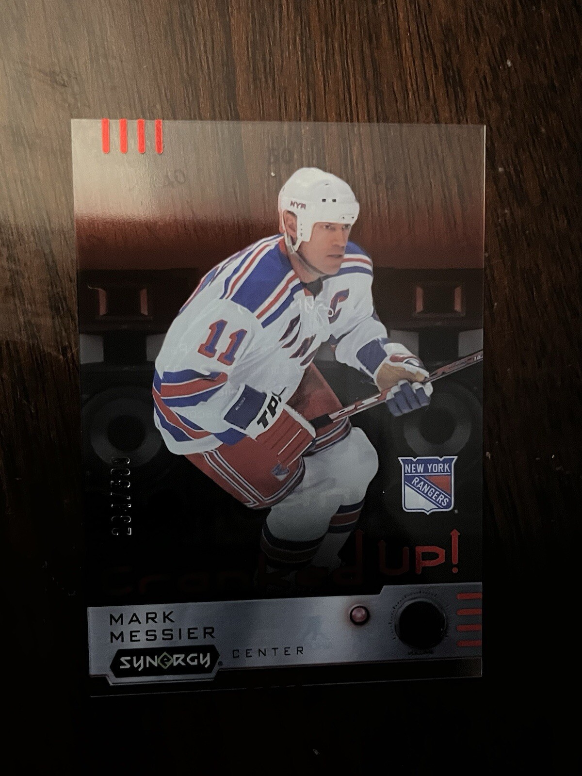2023-24 UD Synergy Cranked Up! CR-MM Mark Messier, New York Rangers RED /599