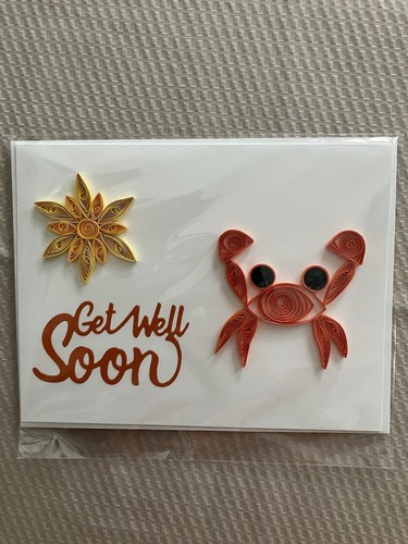 Greeting Cards, Lot Of 3, Paper Quilling Get Well Cards, Blank Inside W/envelop - Picture 4 of 4
