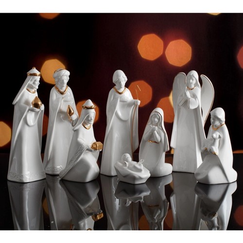 Mikasa Holiday Splendor 8 Piece Nativity Set Cream Christmas - Picture 5 of 7