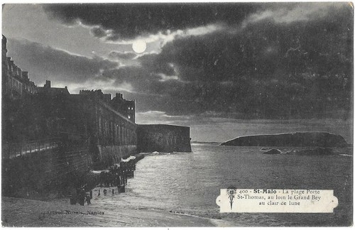 ST-MALO 35 La Plage Porte ST-Thomas CPA écrite à Mr Lebrun de Paris vers 1930