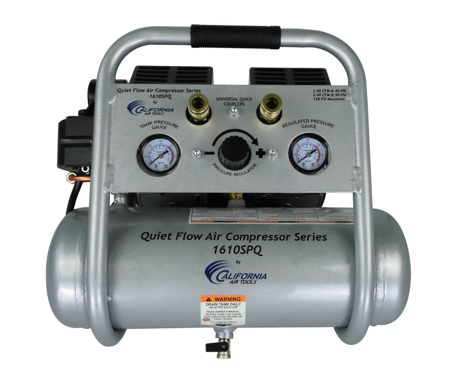 Portable Air Compressor Steel Tank Electric Oil Free Pump 1.6 Gal Quiet Flow Portable Air Compressor Steel Tank Electric Oil Free Pump 1.6 Gal Quiet Flow