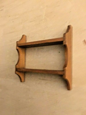 Dollhouse Miniature Wooden Hanging Wall Plate Rack Shelf Display W