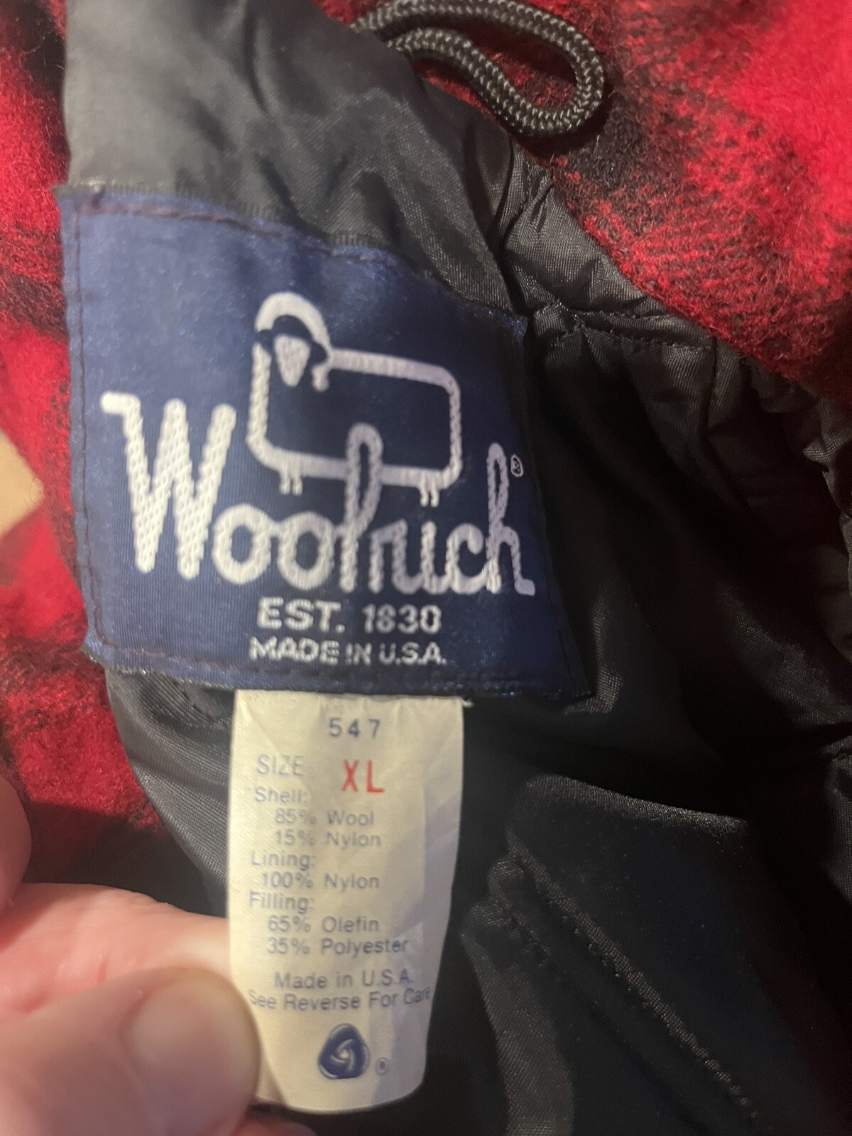 Vintage Woolrich Wool Jacket Red Black Red Plaid Hunting Read size XL