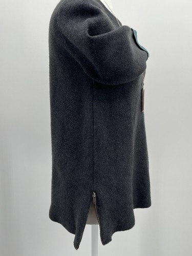 Nanette Lepore Wool Blend Bottom Side Zip Sweater Sz Small Gray Grey 3/4 Sleeve - Picture 6 of 13