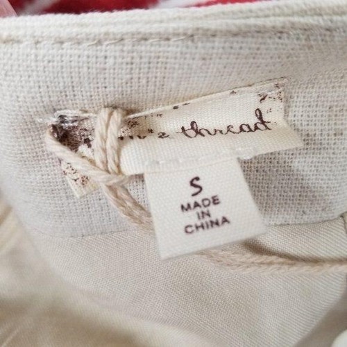 Saum & Thread Damen kleine beige hochtaillierte Leinenmischung Shorts Schnürung vorne - Bild 5 von 6
