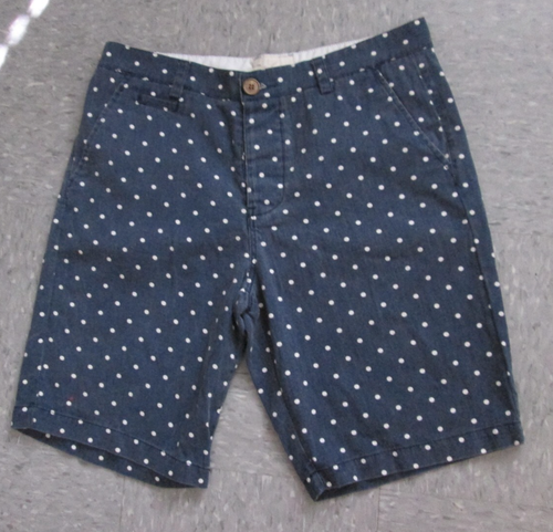 Sovereign Code Size L 100% Cotton Navy Washed White Polka Dot Shorts NEW