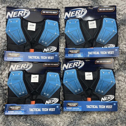4 NERF Elite Tactical Vest One Size Fits Most (Holds 10 Darts) + XTRA STORAGE