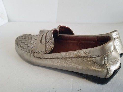 Robert Zur Loafers Shoes Womens Petra True Glove Driving Leather Silver Size 7 - Picture 4 of 11