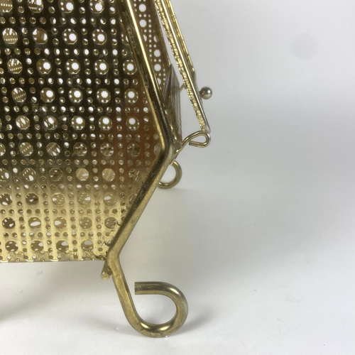 Vintage Shoe Shine Box Wire MCM Brass Kit Wood Foot Rest Shiny Floor - Picture 8 of 16
