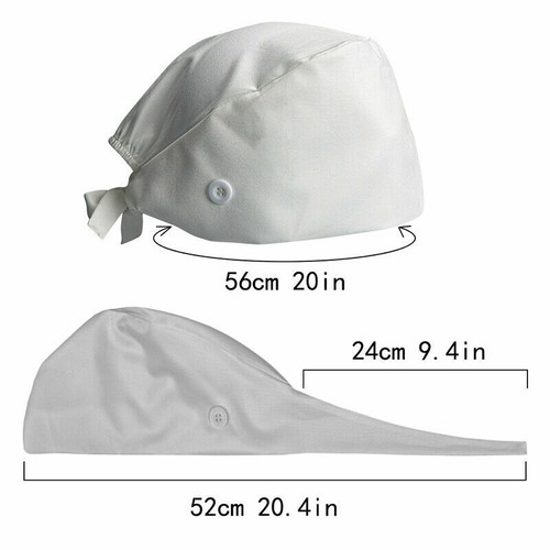 Unisex Surgical Scrub Cap Doctor Nurse Kitchen Hat with Sweatband Adjustable Cap - Bild 55 von 63