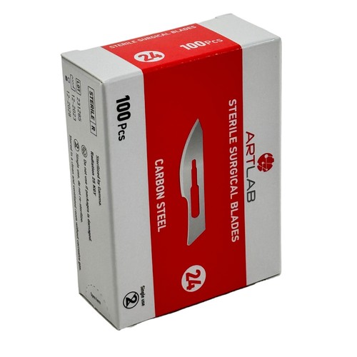 Dermaplaning Scalpel Blades 100 Per Box Sterile With 1 Scalpel Handle #4 -Artlab - Picture 24 of 29