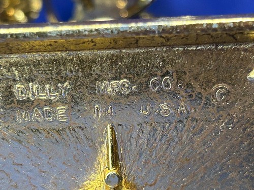 40er 50er Vintage Art Deco Dilly MFG Co Messing auf Marmor sechsarmiger Kandelaber 12 Zoll - Bild 20 von 24