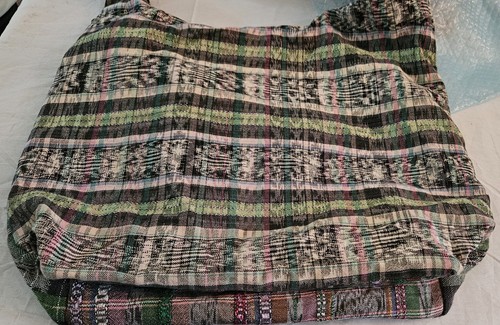 Guatemalan Floral Embroidered Crossbody Shoulder Bag Plaid Boho Hippie Western - Picture 2 of 6