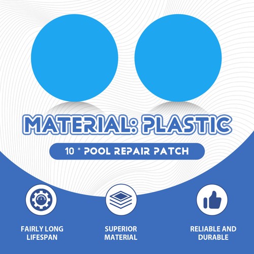 Self-Adhesive Repair Patches for Swimming Pools, Pack of 10 PVC Pool Repair3053 - Picture 5 of 7