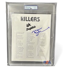 Brandon Flowers Signed The Killers Mr. Brightside 8x10 Lyrics Sheet PSA AUTO 10