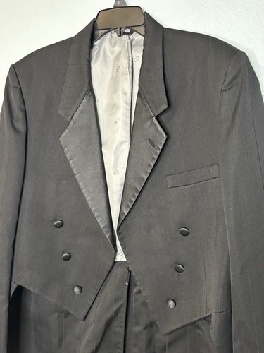Christian Dior Monsieur Tailcoat Tuxedo Jacket 46 L Paris NY Black w/ Pants - Picture 9 of 21