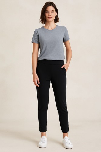 Athleta Womens Brooklyn Mid Rise Ankle Pant Black Slim Fit Side Pockets Size 8P - Picture 14 of 16