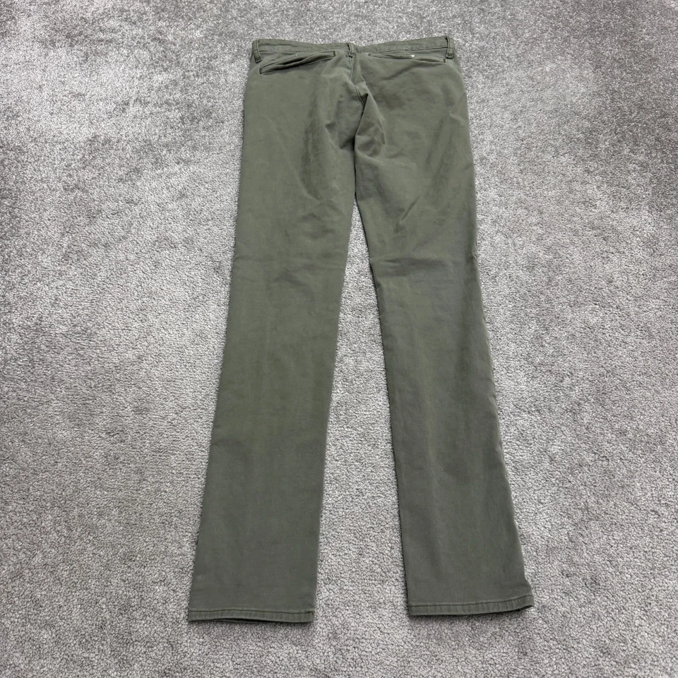 AG Adriano Goldschmied Slim Khaki Chino Pants Womens 24 Green Low Rise 28x30 - Image 2 of 4