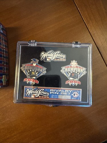 NY Yankees Vs NY Mets 2000 Subway Series Limited Edition 3 Pin Set + UD Card Set - Picture 7 of 7