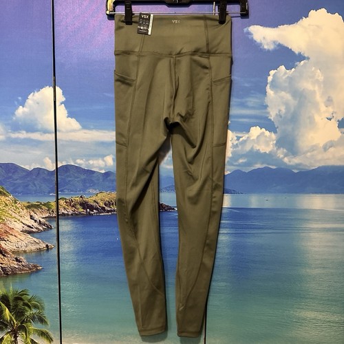 2 PAIR Victoria’s Secret VSX essential Pocket Leggings Size XS Beige/Olive Green - Picture 5 of 9
